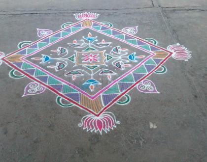 Rangoli: Dotted and freehand