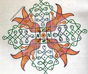 Rangoli: Glitter chikku kolam