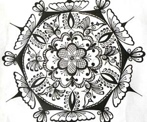 Rangoli: Black jel pen rangoli