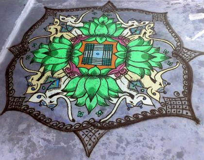 Lotus Rangoli (with filter effects)