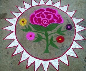Rangoli: Rose 