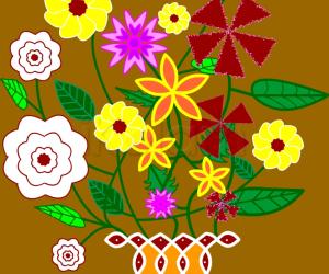 Rangoli: garden flowers 