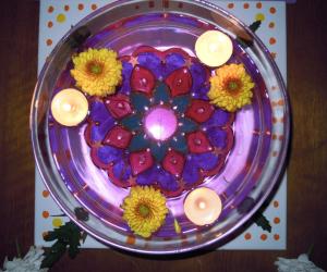 Rangoli inside water