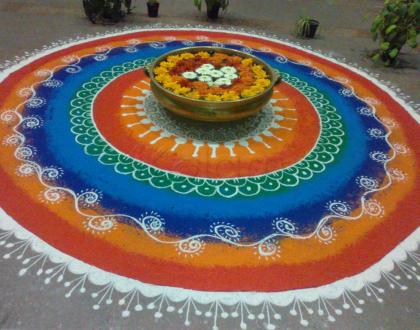 Free Hand Rangoli in our office