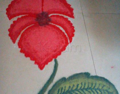 Rangoli: Hibiscus flower