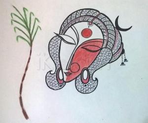 Rangoli: 2017-Navrtari-6-2-The Goddess