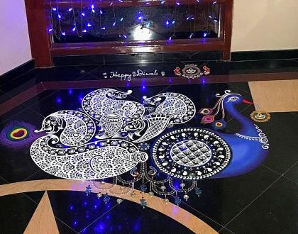2018 - Diwali Lobby Rangoli - Peacock