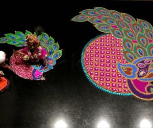 2023-Aashada Ekadhasi-Laddoo Gopal Peacock dress Rangoli...