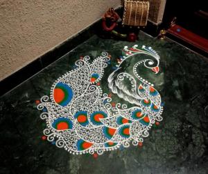Home Kolams- Peacock