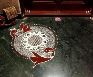 Home Kolams- Peacock