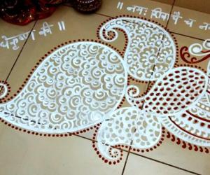 Pooja room Kolams