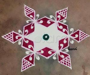 Rangoli: Navarathri Day 6: color code: Red