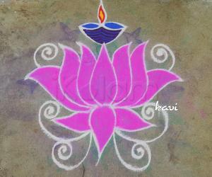 Rangoli: Navarathri Day 8 : color code: Pink