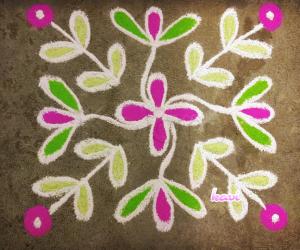 Rangoli: 7-7 straight dots kolam