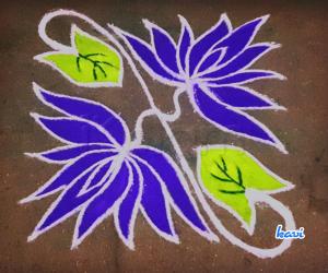 Rangoli: 7-7 straight dots flower kolam