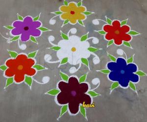 Flowers rangoli 