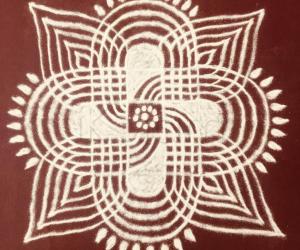 Padi kolam with dots 