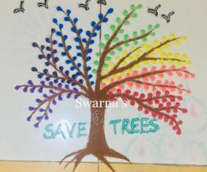 Rainbow tree rangoli 
