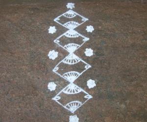 Rangoli: freehand white