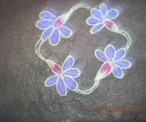 Rangoli: four flower