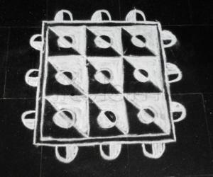 white rangoli