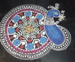 Rangoli: peacock rangoli