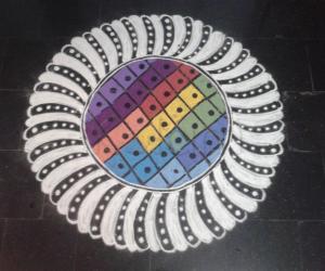 multi colour kolam