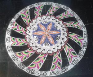 Rangoli: multi colour rangoli