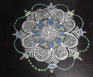 Rangoli: Thiru karthigai kolam 1
