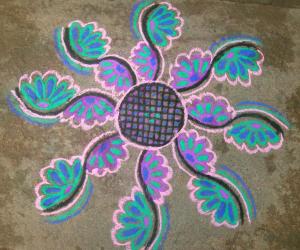 Rangoli: karthigai first day kolam