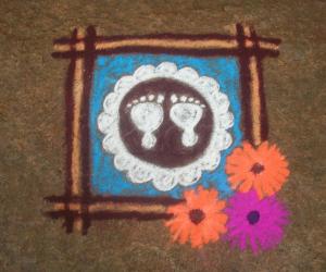 Rangoli: krishna jayanthi rangoli