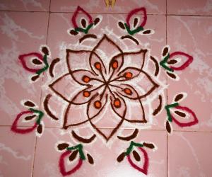 Freehand flower Rangoli