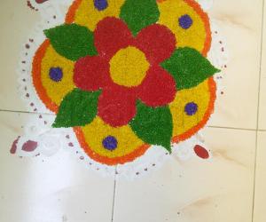 Rangoli: Rangoli using colored rice