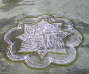 Rangoli: Vara Siddhi Vinayagar and Kolam