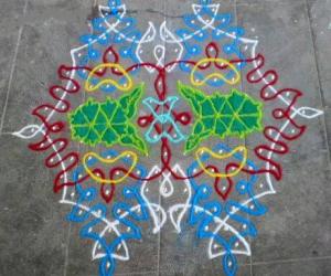 Twin celebration kolam