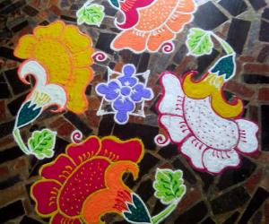 Garden rangoli -hibiscus