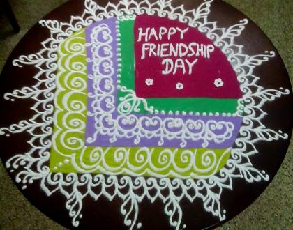 Rangoli: Happy friendship day kolam :-) 