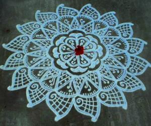 Margazhi  kolam on road-3