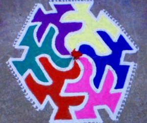 Rangoli: Margazhi  kolam on road-2