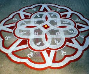 Rangoli: Margazhi  kolam on road-4-Arudra darisanam spl kolam