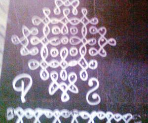 Maa Kolam for Navarathri - First day kolam