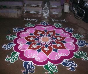 pongal free hand kolam