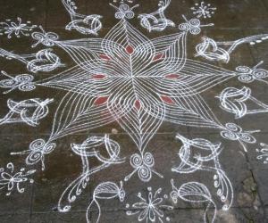 Rangoli: SkandShashti Kolam in my home