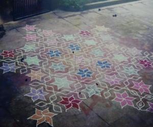 Rangoli: Margazhi Colurful kolam -Pookolam