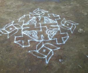 Rangoli: dots 15-1 straight