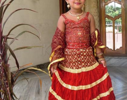  Best dressed - Navaratri Lehenga or Pattu pavadai contest for girls ages 1 to 12. 