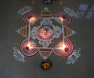 Rangoli: varalakshmi pujakolam