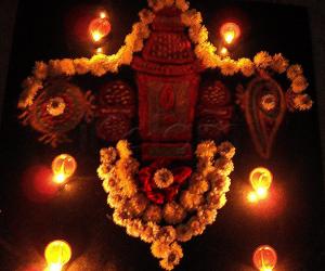 Rangoli: vaikunta ekadasi kolam
