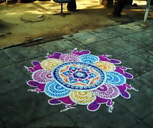 Rangoli: peacock parade