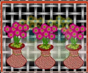 Rangoli: Hanging flower pots